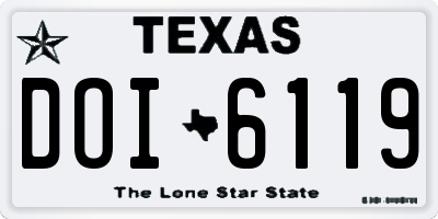 TX license plate DOI6119