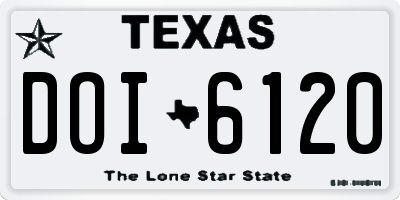 TX license plate DOI6120