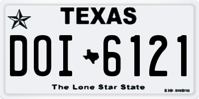 TX license plate DOI6121