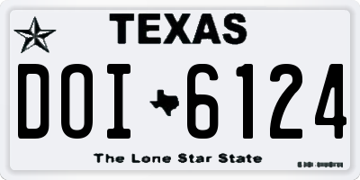 TX license plate DOI6124