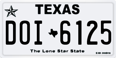 TX license plate DOI6125