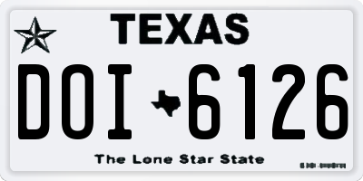 TX license plate DOI6126