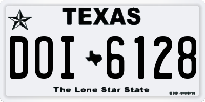 TX license plate DOI6128