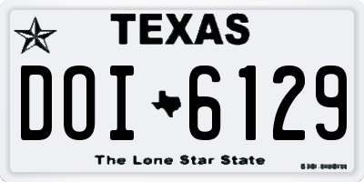 TX license plate DOI6129