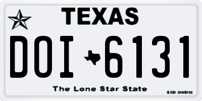 TX license plate DOI6131