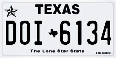 TX license plate DOI6134