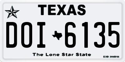 TX license plate DOI6135