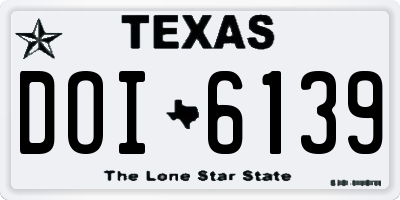 TX license plate DOI6139
