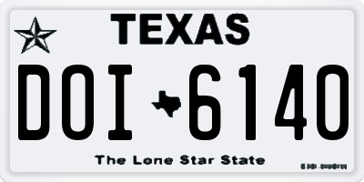 TX license plate DOI6140