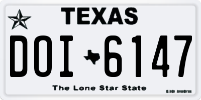 TX license plate DOI6147