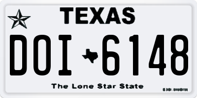 TX license plate DOI6148