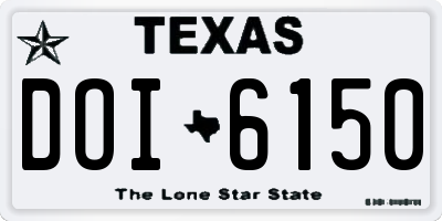 TX license plate DOI6150