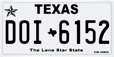 TX license plate DOI6152