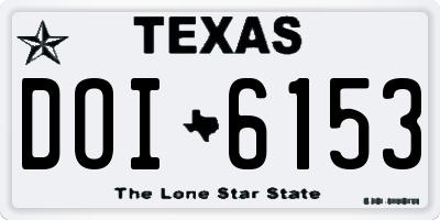 TX license plate DOI6153