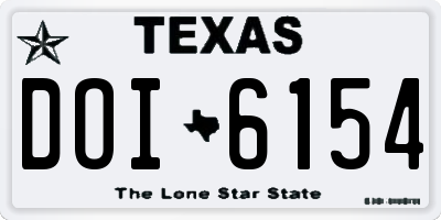 TX license plate DOI6154