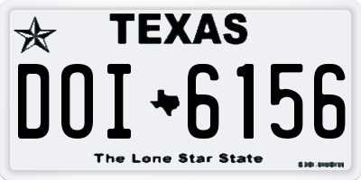 TX license plate DOI6156