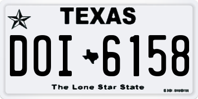 TX license plate DOI6158