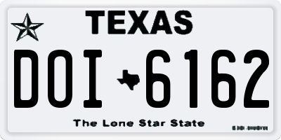 TX license plate DOI6162