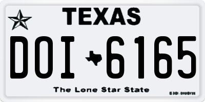 TX license plate DOI6165
