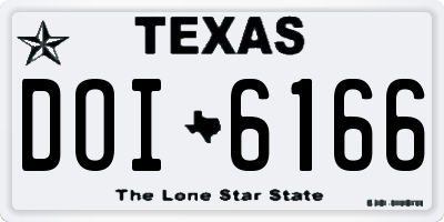 TX license plate DOI6166