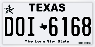 TX license plate DOI6168