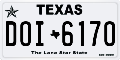 TX license plate DOI6170