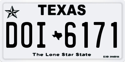 TX license plate DOI6171