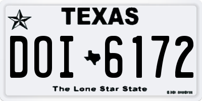 TX license plate DOI6172