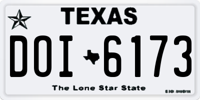 TX license plate DOI6173