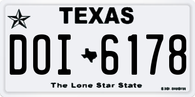 TX license plate DOI6178