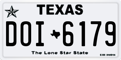 TX license plate DOI6179