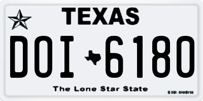 TX license plate DOI6180