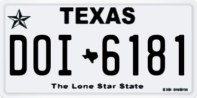 TX license plate DOI6181
