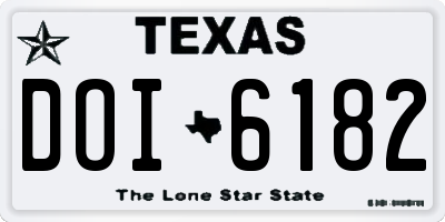 TX license plate DOI6182