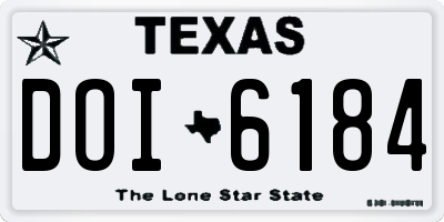 TX license plate DOI6184