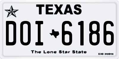 TX license plate DOI6186