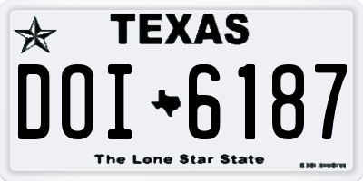 TX license plate DOI6187