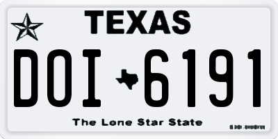 TX license plate DOI6191