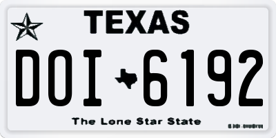 TX license plate DOI6192