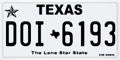 TX license plate DOI6193