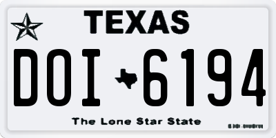 TX license plate DOI6194