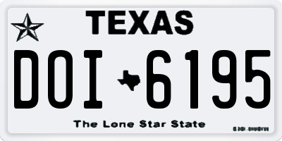 TX license plate DOI6195