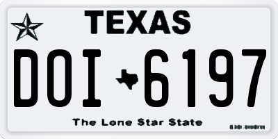 TX license plate DOI6197
