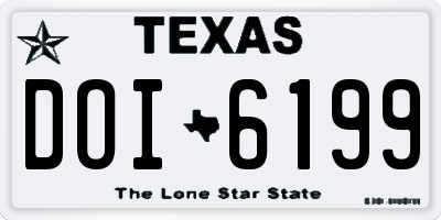 TX license plate DOI6199