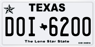 TX license plate DOI6200