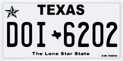 TX license plate DOI6202
