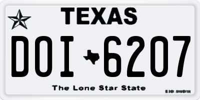 TX license plate DOI6207