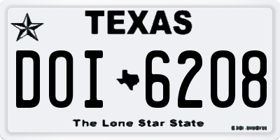 TX license plate DOI6208