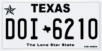 TX license plate DOI6210