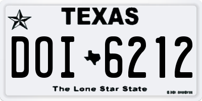 TX license plate DOI6212